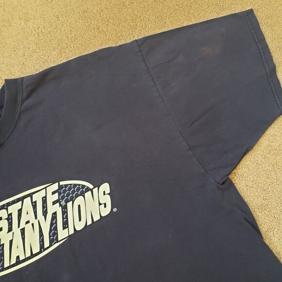 Vintage Thrashed Penn State Nittany Lions Size 2XL Mens Blue NCAA T-Shirt PSU - Picture 4 of 8